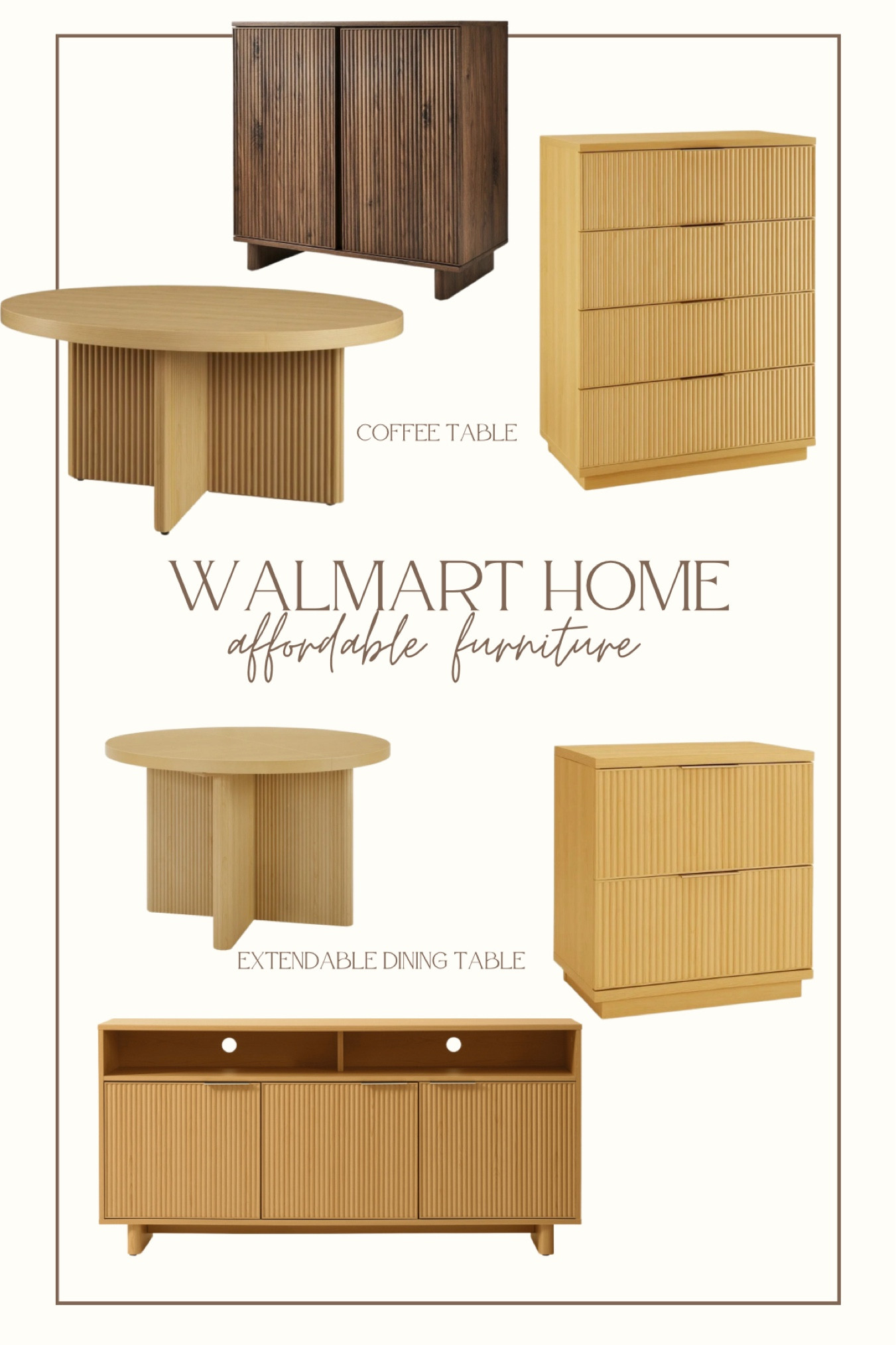 Walmart home affordable furniture 
Fluted furniture

🚨 🚨we’ve been nominated for an LTK award! Favorite 5 products on this post to vote for me! Thanks!! 

#LTKHome #LTKSaleAlert #LTKFindsUnder100
