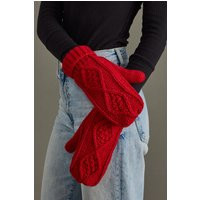 Red Cable Knit Mittens | Winter | Etsy (US)