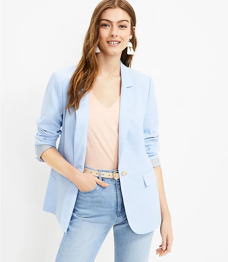 Linen Twill Modern Blazer | LOFT