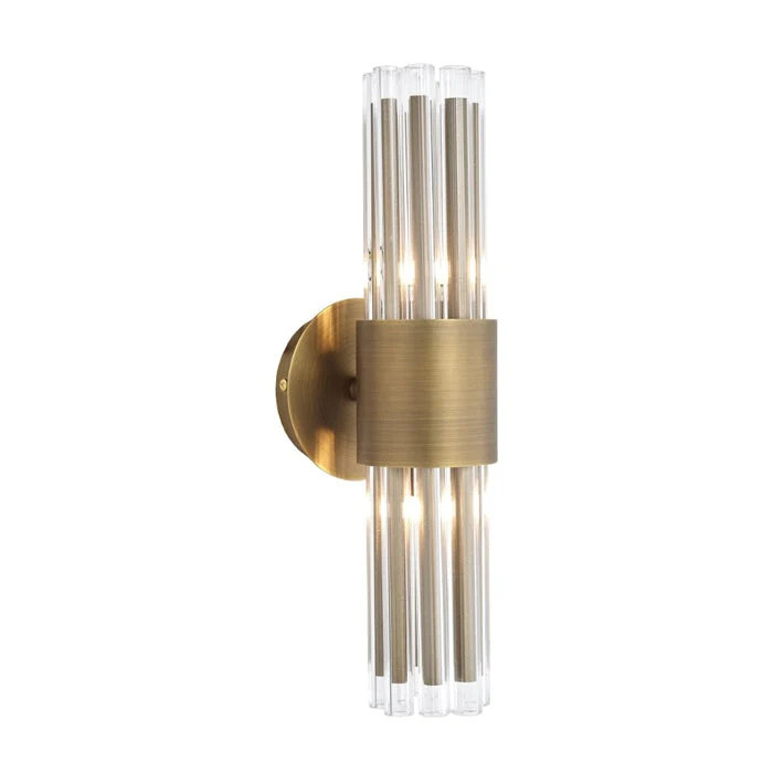 RV Astley Colmar Wall Light Antique Brass And Clear Glass | Olivia's