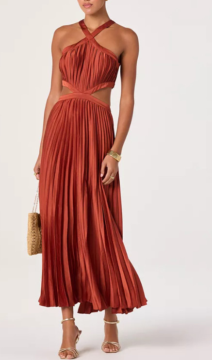 ASTR the Label
Women's Halter Neck Pleated Midi Dress 

 #LTKHome