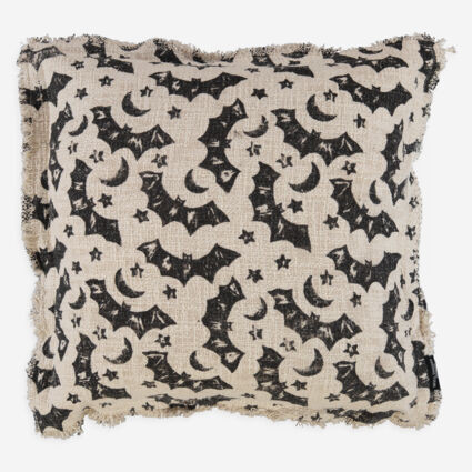 Cream & Black Halloween Bat Cushion 50x50cm | TK Maxx