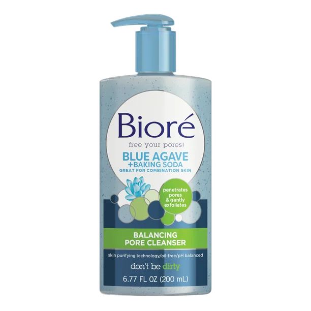 Biore Blue Agave + Baking Soda Pore Cleanser, Combination Skin, 6.77 fl oz | Walmart (US)