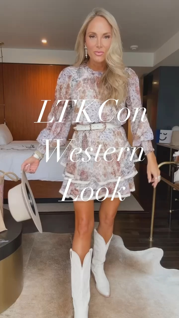 The prettiest fall dress wearing a small. This would be such a cute outfit for a country western concert.

#LTKVideo #LTKCon #LTKover40