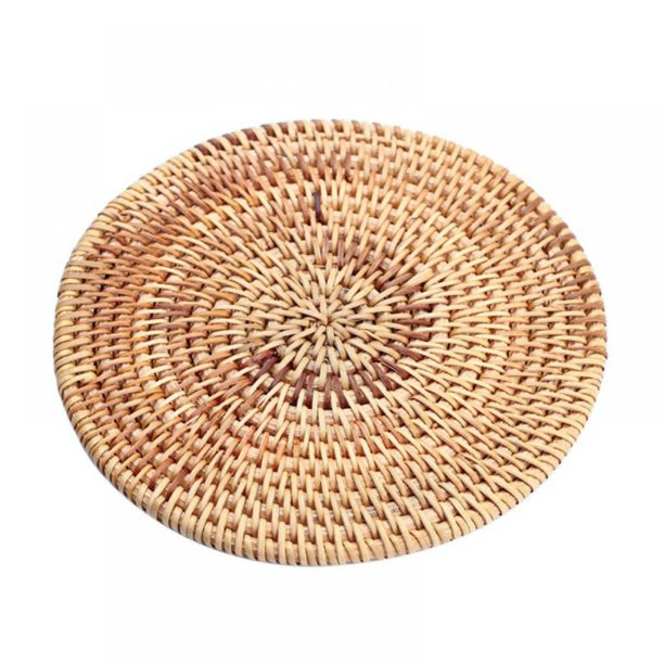 Woven Placemats, Natural Weave Placemat Round Braided Rattan Tablemats Used for Kitchen Dining Ta... | Walmart (US)