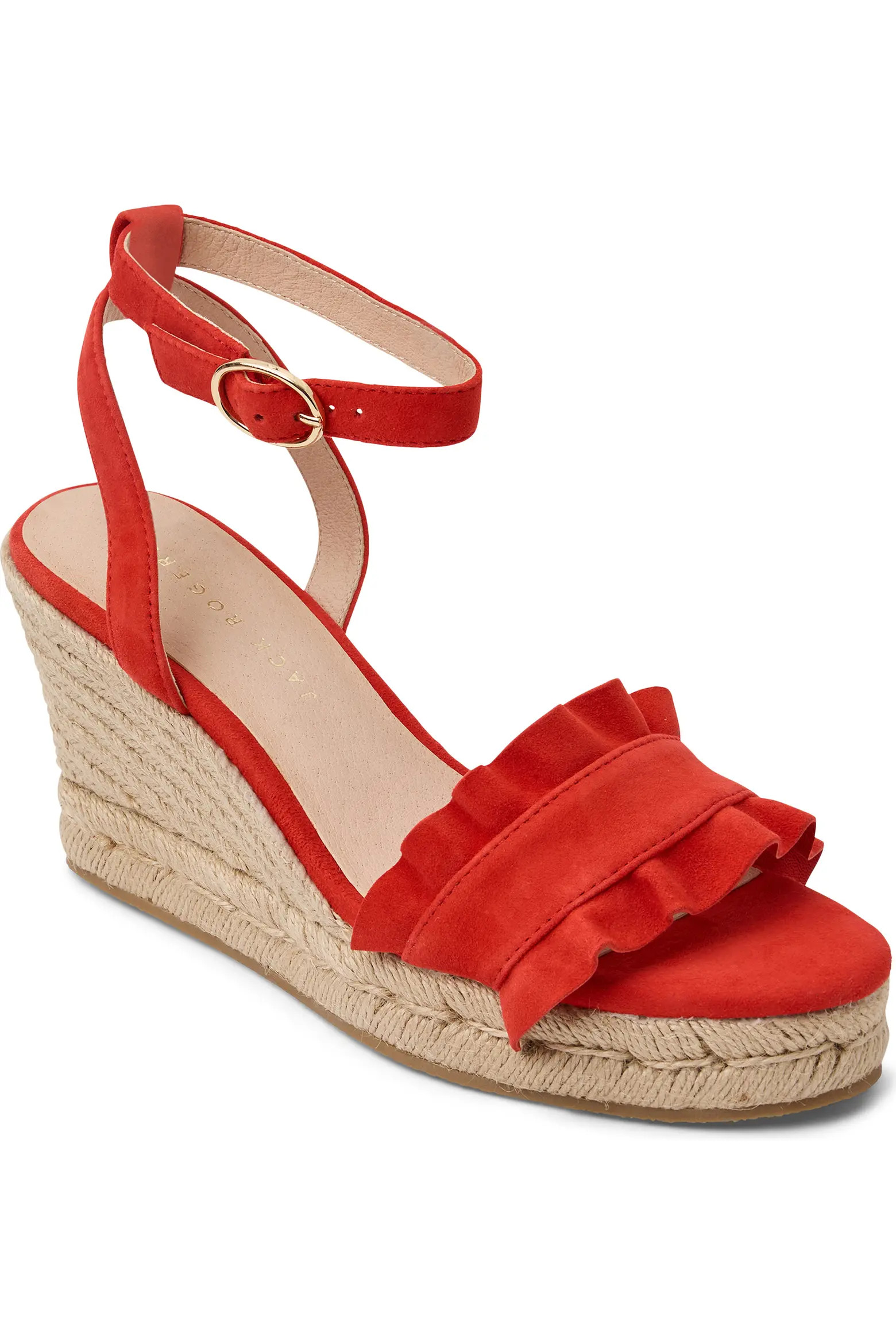 Rozette Ruffle Espadrille Ankle Strap Platform Wedge Sandal (Women) | Nordstrom | Nordstrom