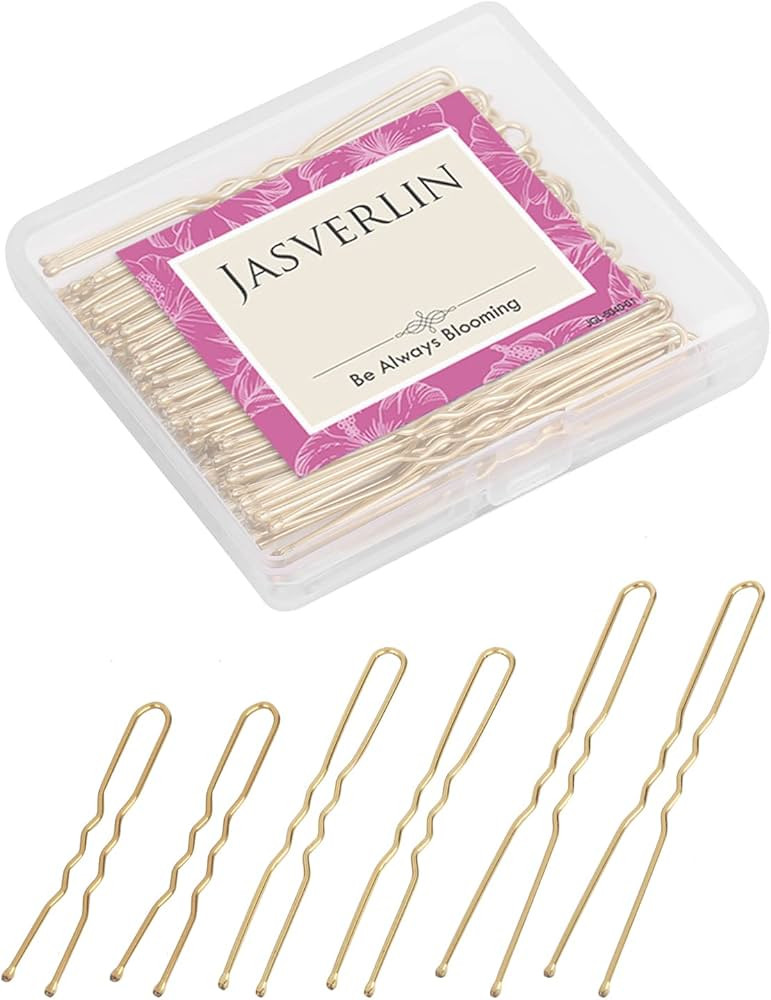 Blonde U Shaped Hair Pin for Buns, Gold Large Mini U Bobby Pins for Women Girls Updo Wedding Hair... | Amazon (US)