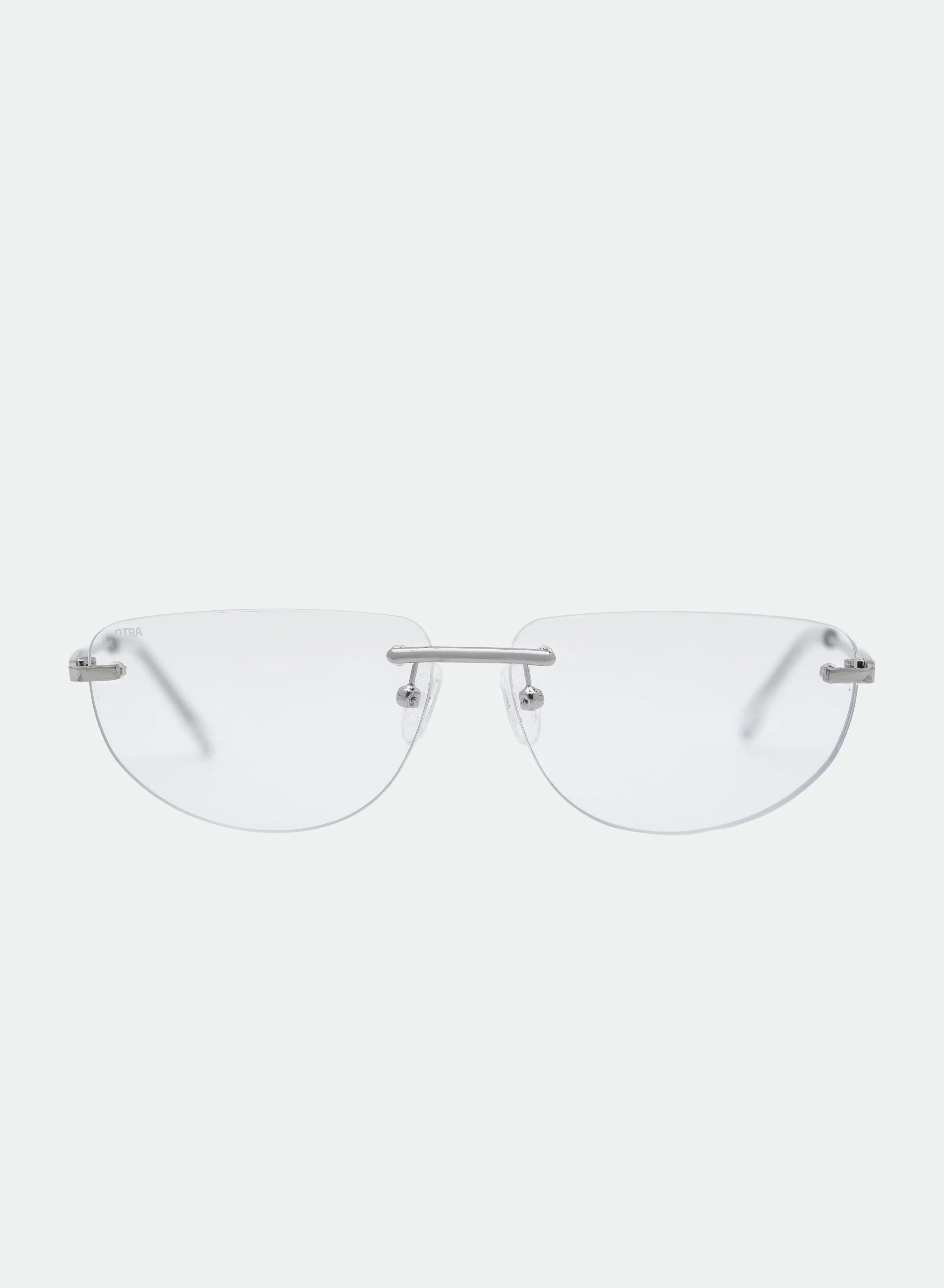 Elle Frameless Blue Light Sunglasses – Silver Trim | Otra Eyewear