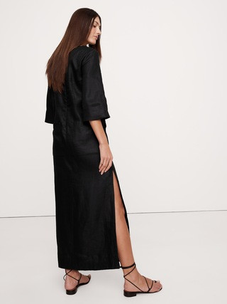 Linen Scoop-Neck Maxi Dress | Banana Republic (US)