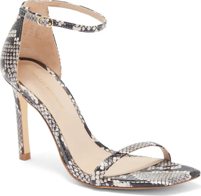 Amelina Snake Print Leather Ankle Strap Sandal (Women) | Nordstrom Rack