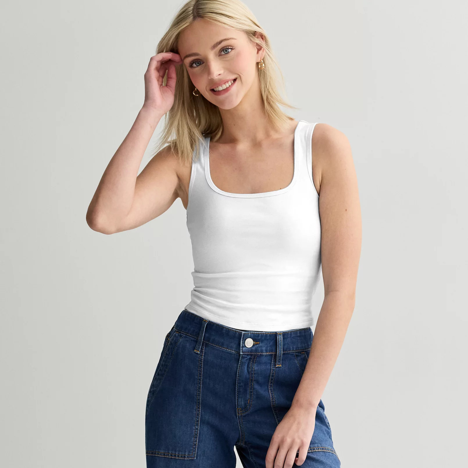 Juniors' SO® Square Neck Cropped Tank Top | Kohl's