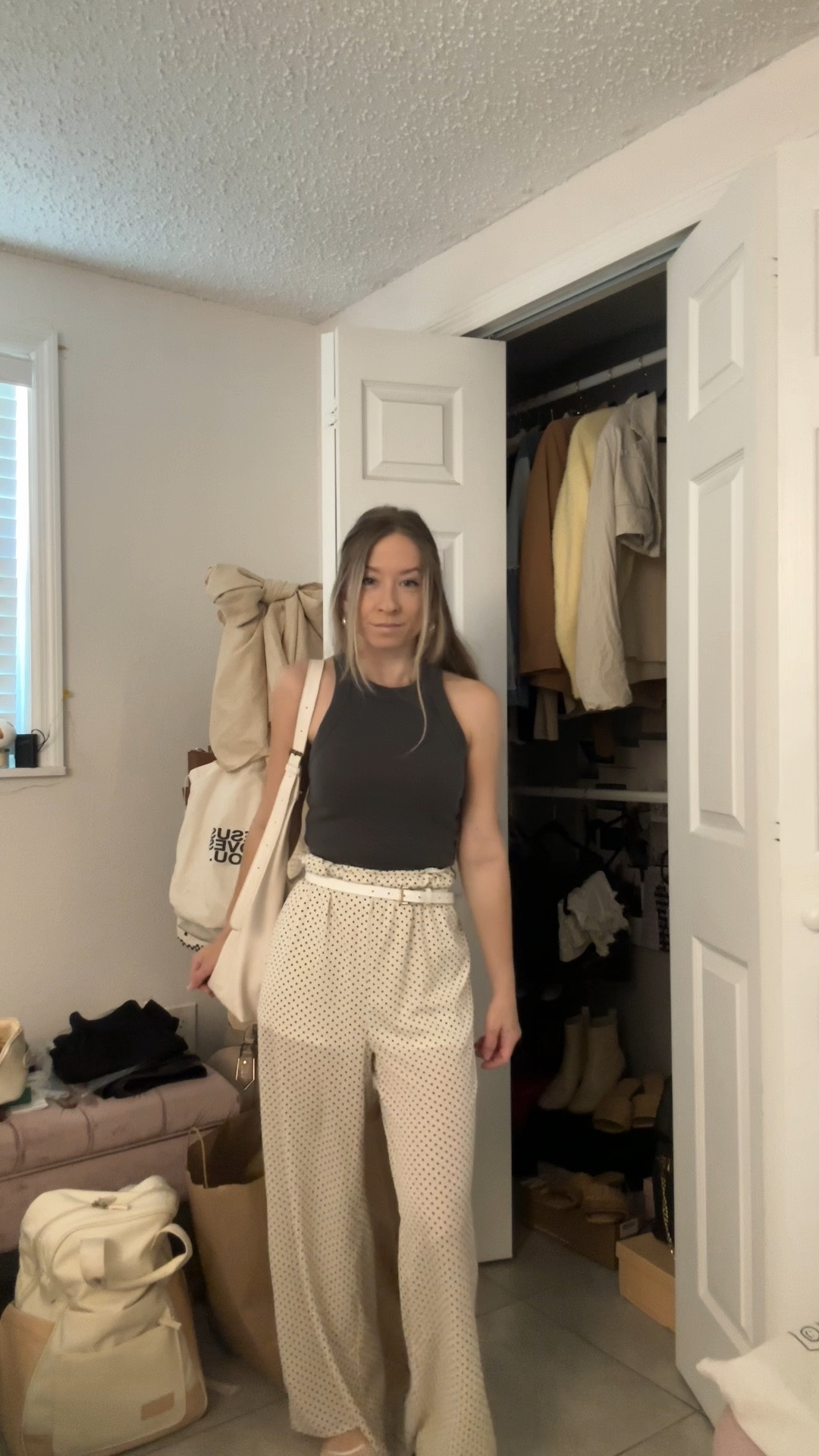 polka dot pants outfit for spring🫶🏻

#LTKdayinmylife #LTKootd #LTKSeasonal