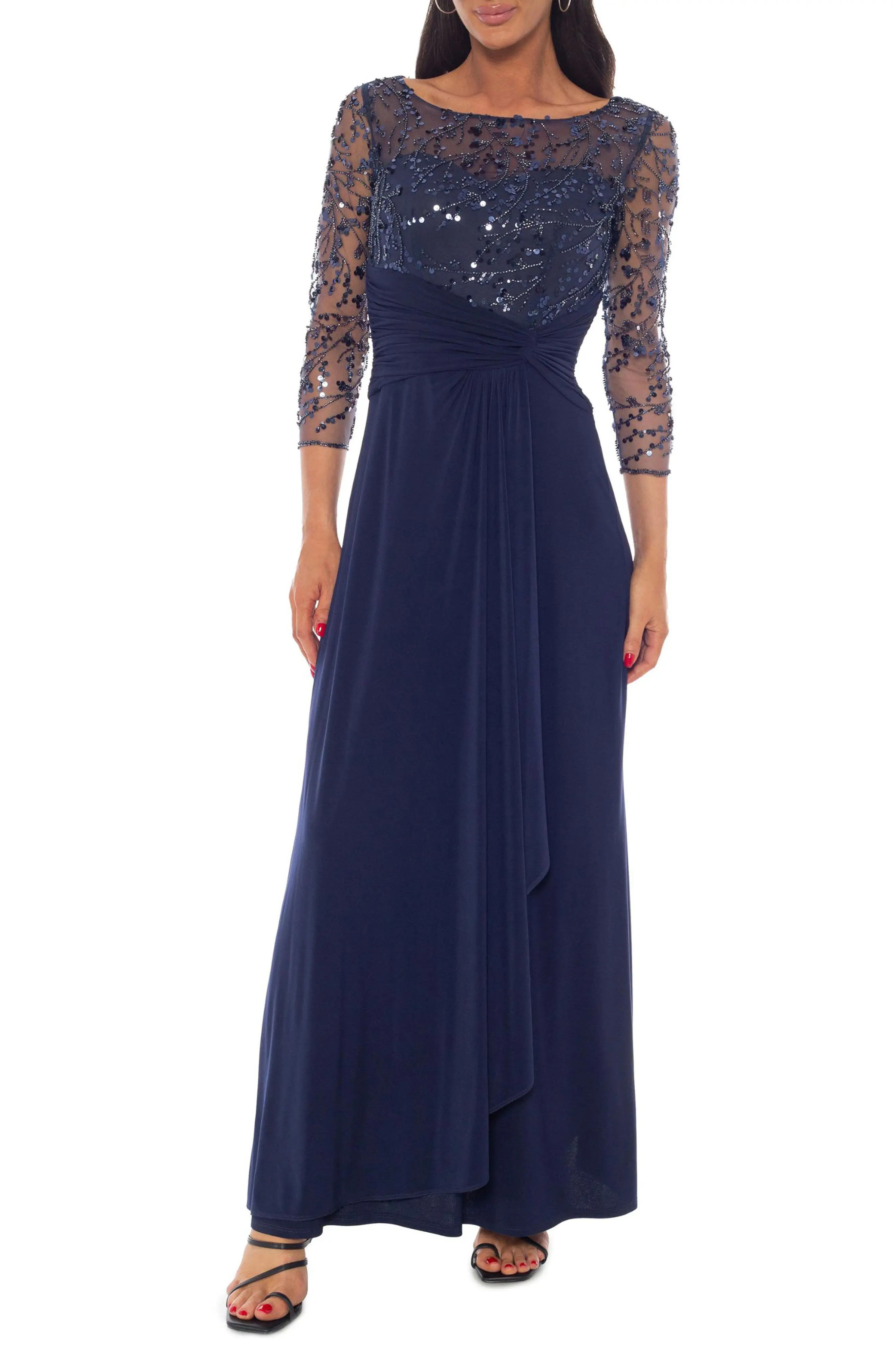 Beaded Illusion Neck Gown (Women) | Nordstromrack | Nordstrom Rack