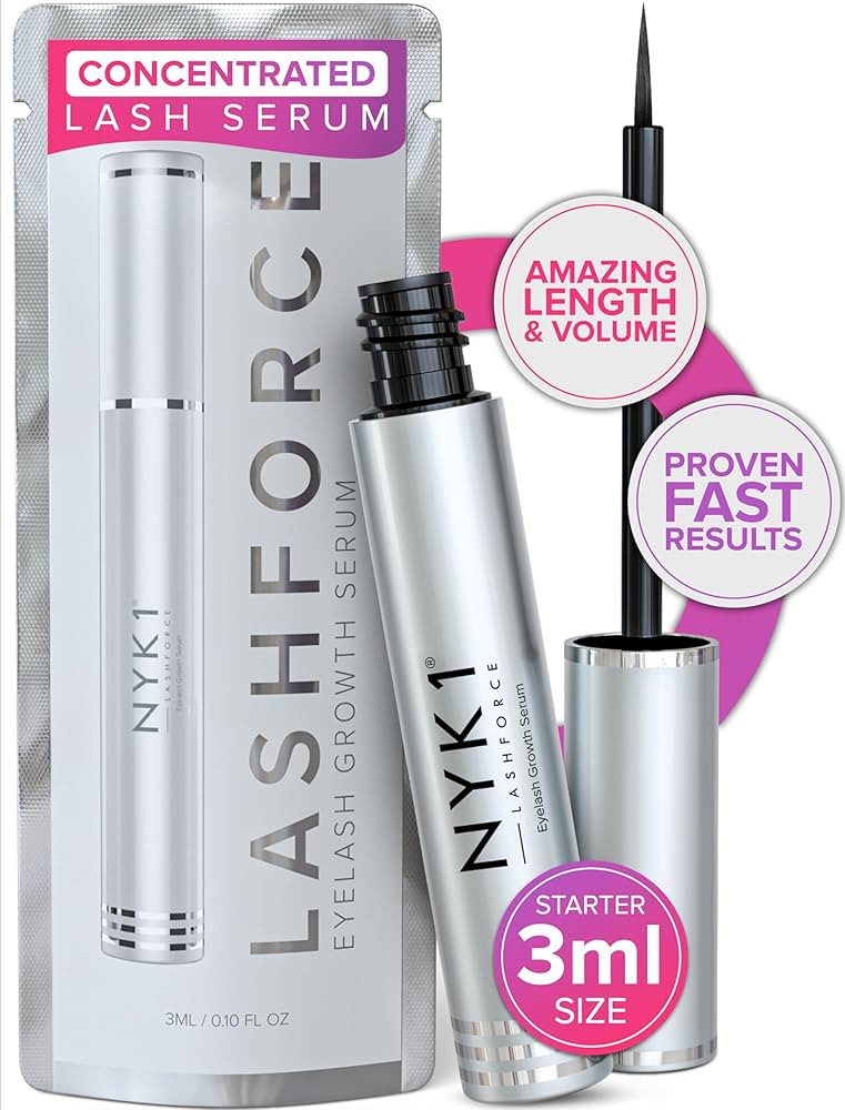 NYK1 CONCENTRATED Lash Serum For Eyelash Growth (3ml) LashForce Eyelash Serum To Grow Lashes Long... | Amazon (US)