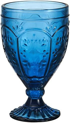 Fitz and Floyd Trestle Glassware Ornate Goblets, Set of 4, Indigo | Amazon (US)