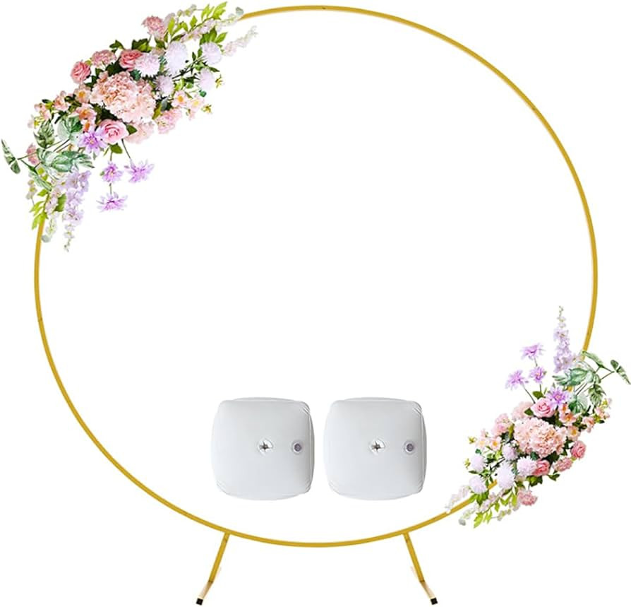 Round Backdrop Stand,6.6 Feet Circle Ballon Arch with Base,Metal Frame for Ceremony,Wedding Birth... | Amazon (US)
