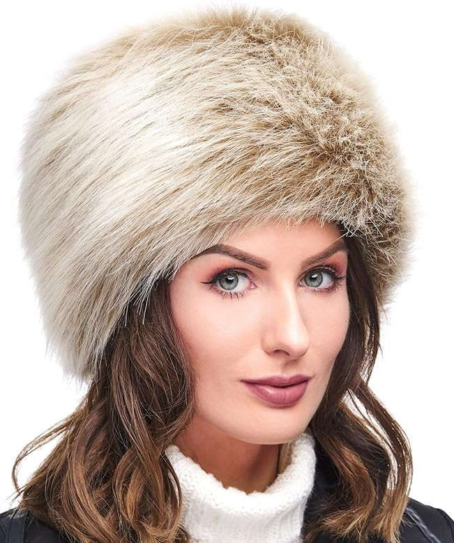 Futrzane Russian Faux Fur Hat for Women - Like Real Fur - Comfy Cossack Style | Amazon (US)