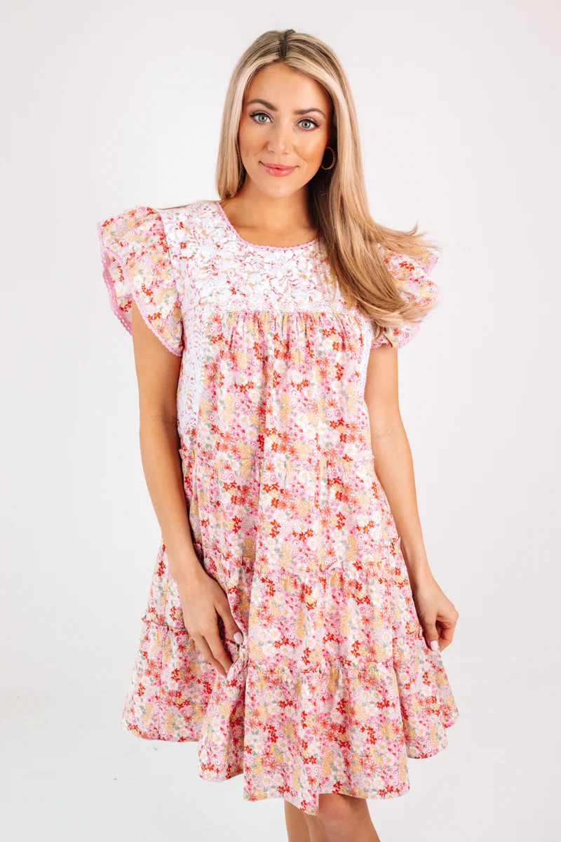 The Lela Ruffle Dress - Pink Floral | The Impeccable Pig