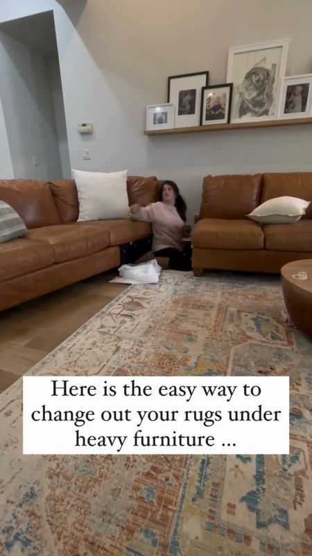 This home hack will blow your mind...FURNITURE LIFTERS! Easily change out rugs by using these simple gadgets to elevate the sofa and BOOM. Easy and I didn't even break a sweat!  I found these on Amazon and this brand comes in a 12 inch size (which is what I used) and a 15 inch size. Home hacks like this are imperative for me as I'm a military wife so I don't always  have the muscle around. Home hacks, furniture lifter, diy, home reno, brown sofa, living room, mom hacks

#LTKhome