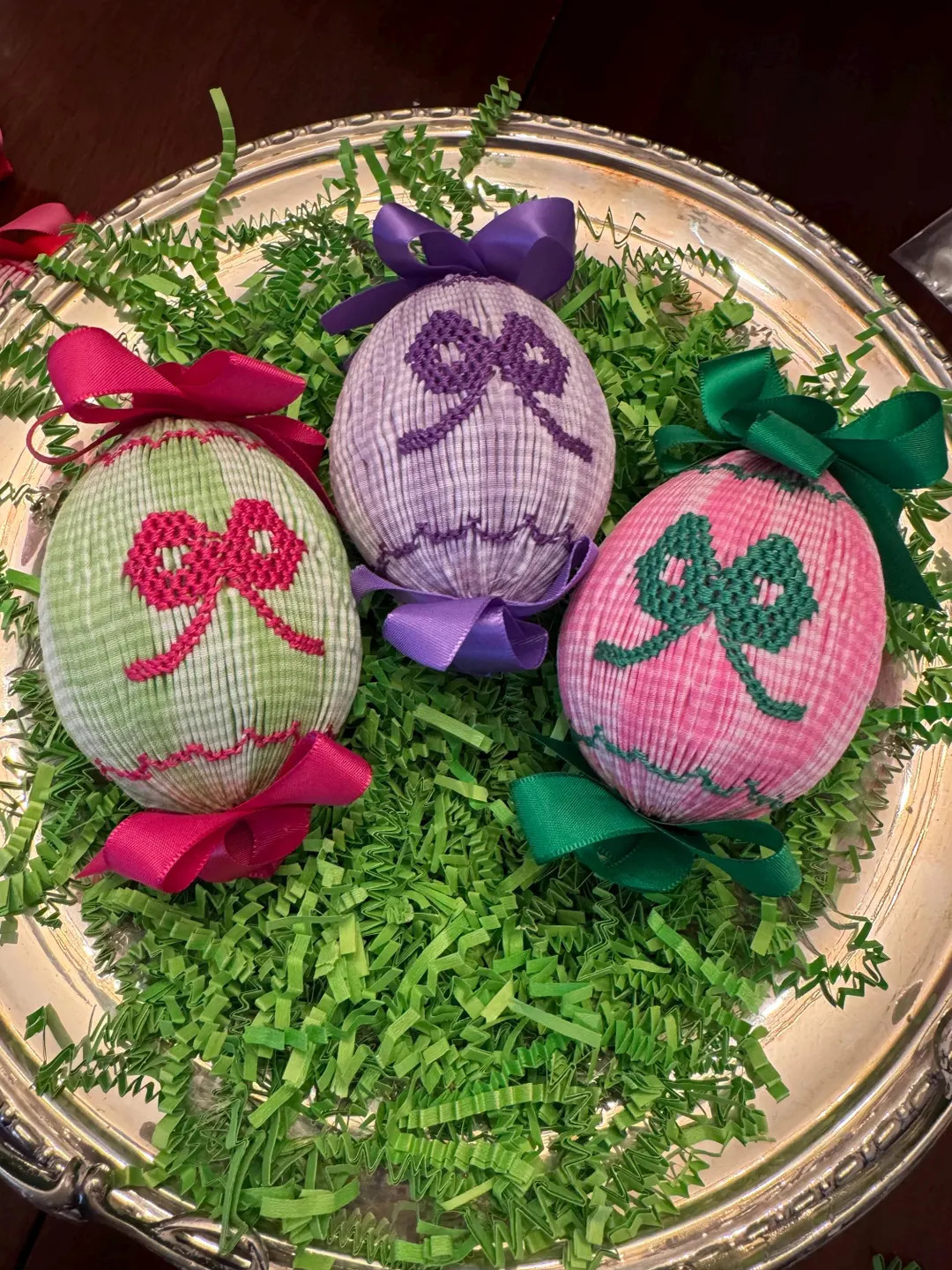 Three Bow Handsmocked Eggs - Etsy | Etsy (US)