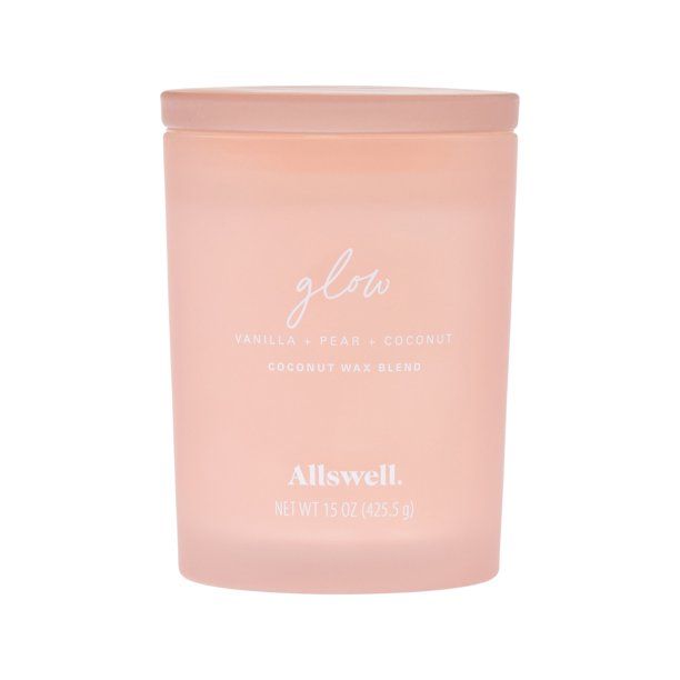 Allswell | Glow - Pink (Vanilla + Pear + Coconut) 15oz Scented 2-Wick Spa Candle - Walmart.com | Walmart (US)