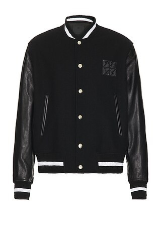 Mix Material Varsity Jacket | FWRD 