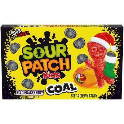 Sour Patch Kids Holiday Coal Black Raspberry Theater Box - 3.1oz | Target