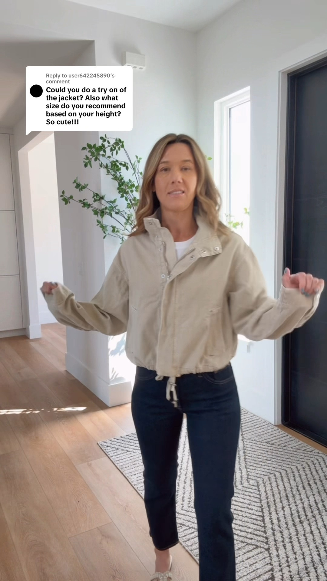 Spring jacket size medium and I'm 5'7" @Madewell 