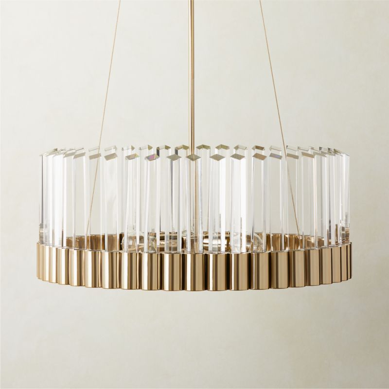 Risette Modern Polished Brass and Crystal Chandelier | CB2 | CB2