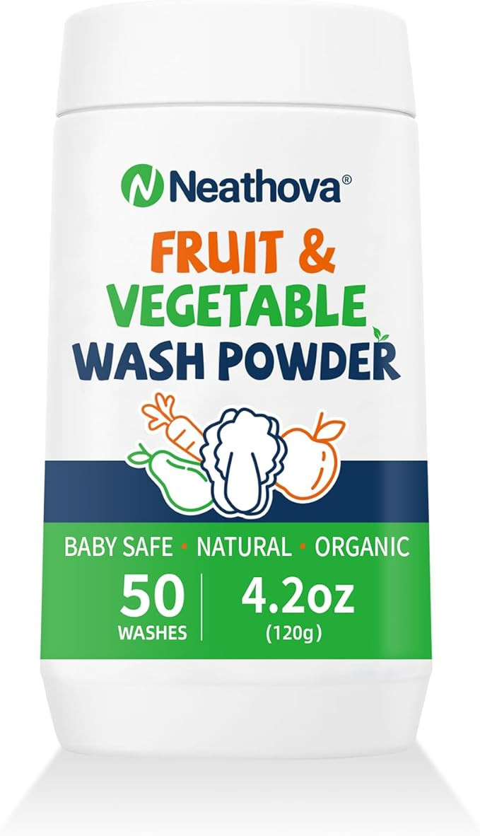 Fruit & Veggie Wash Powder, Natural Organic Produce Cleaner for Pesticides & Wax Removal, Baby Sa... | Amazon (US)