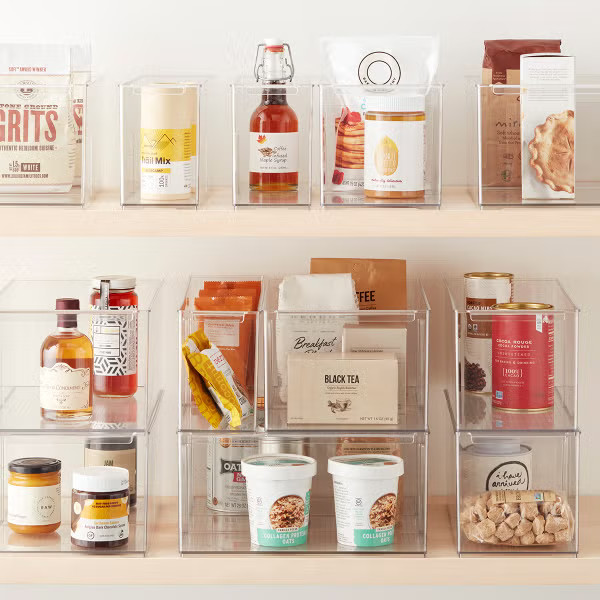 Everything Organizer Shelf-Depth Pantry Bin with Divider | The Container Store
