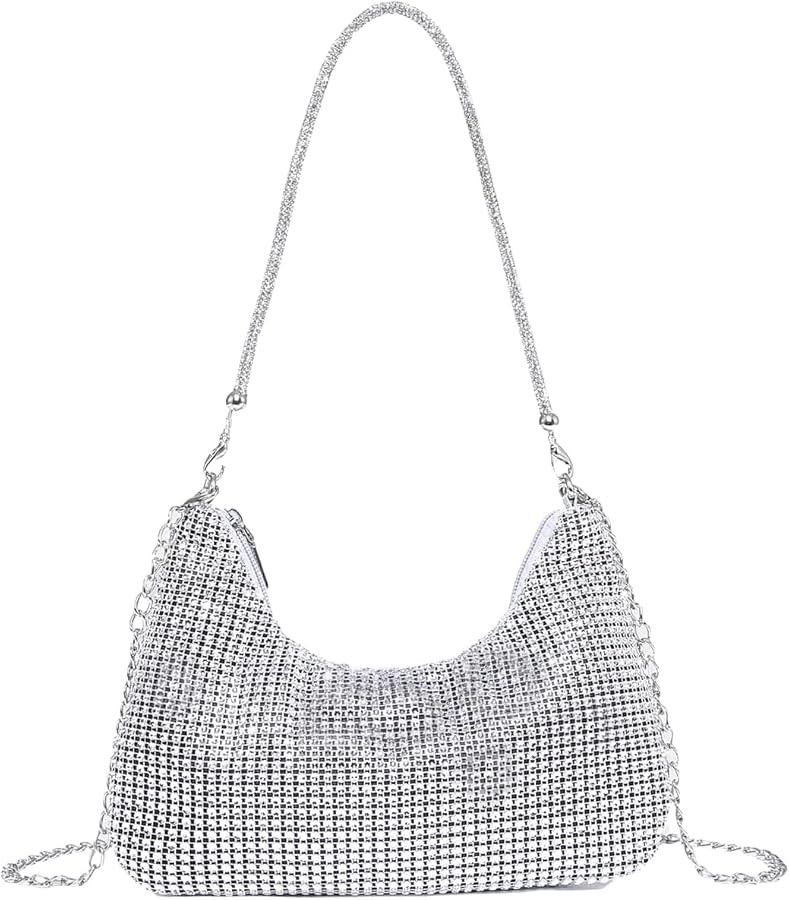 Verdusa Women's Rhinestone Clutch Purses Wedding Shiny Evening Bag Glitter Shoulder Bag Party Pro... | Amazon (US)