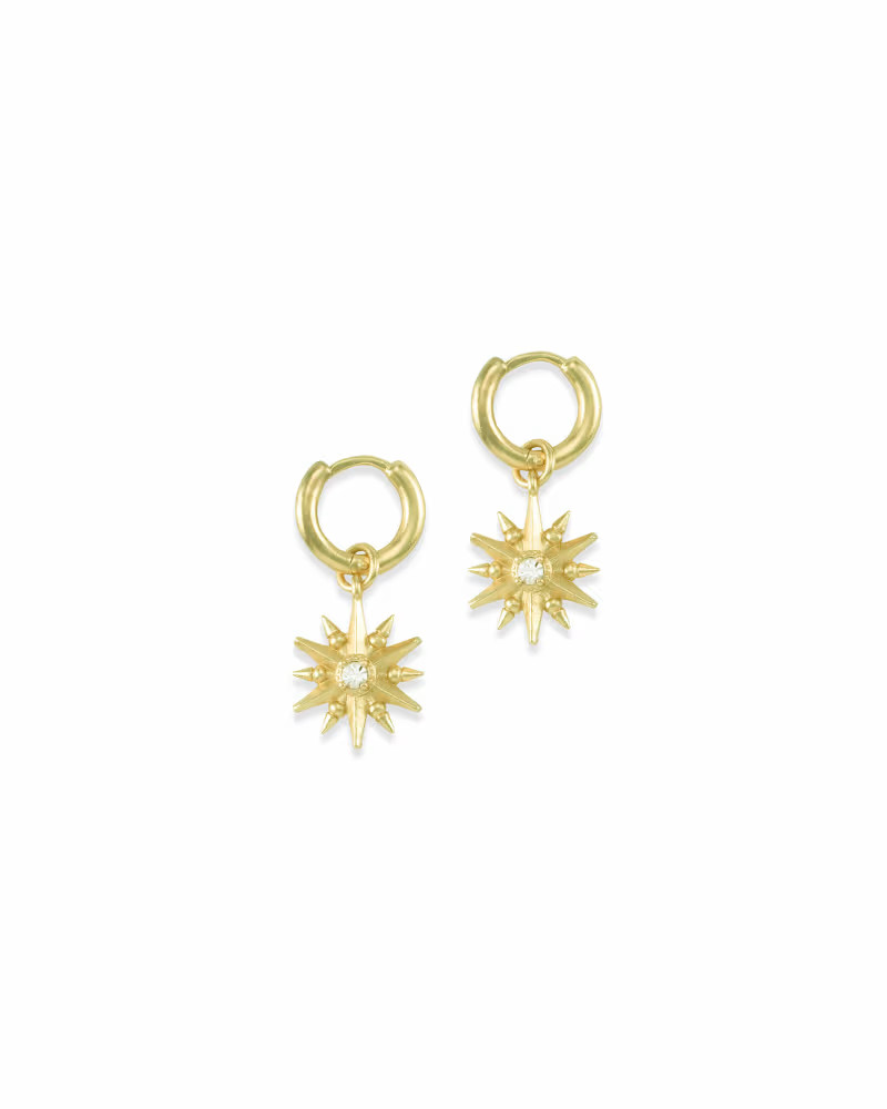 Star Charm Huggie Earrings in Gold | Kendra Scott