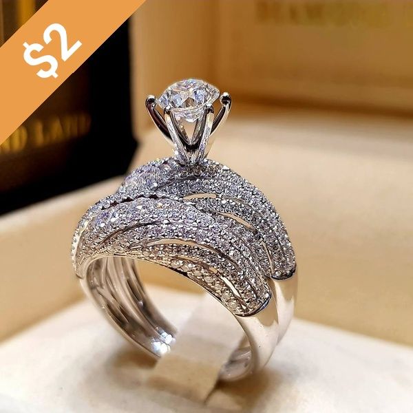 Newest Antique Vintage Design 925 Sterling Silver Natural White Sapphire Gemstone Diamond Bridal Wed | Wish