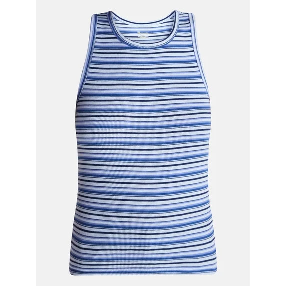 No Boundaries Ribbed High Neck Tank Top, Women's XXS-XXL | Walmart (US)
