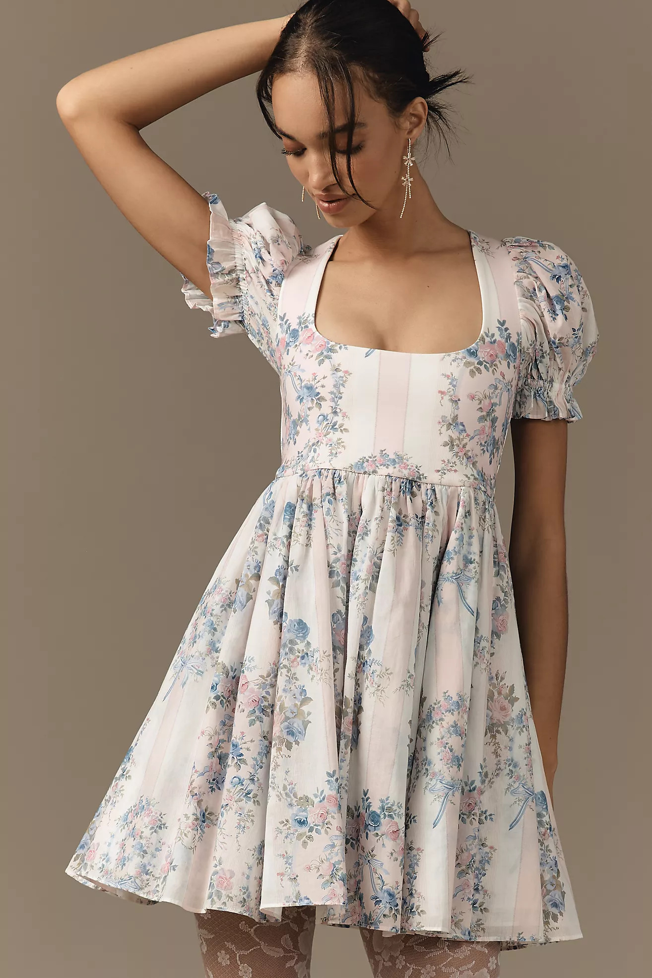 Selkie The Heiress Puff-Sleeve Mini Dress | Anthropologie (US)