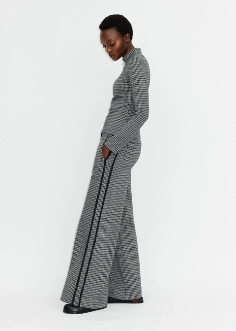 Check Ponte Wide-Leg Trouser | ME + EM