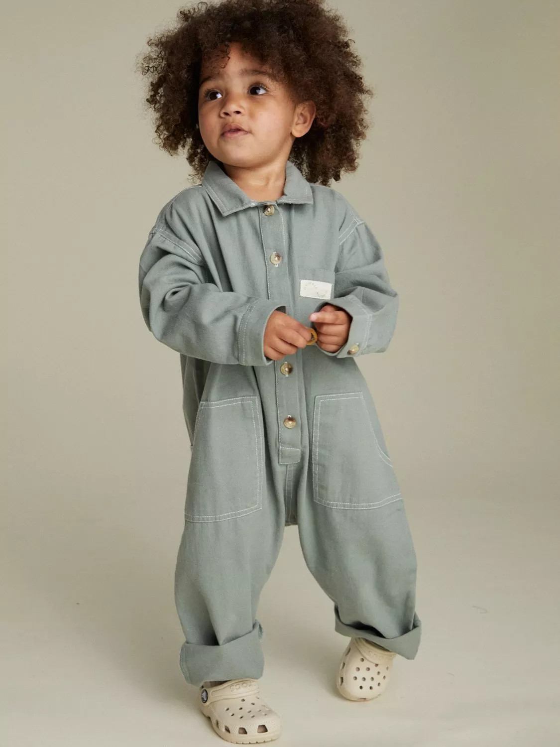 Claude & Co Baby Organic Cotton Milking It Overalls, Sea Green | John Lewis (UK)