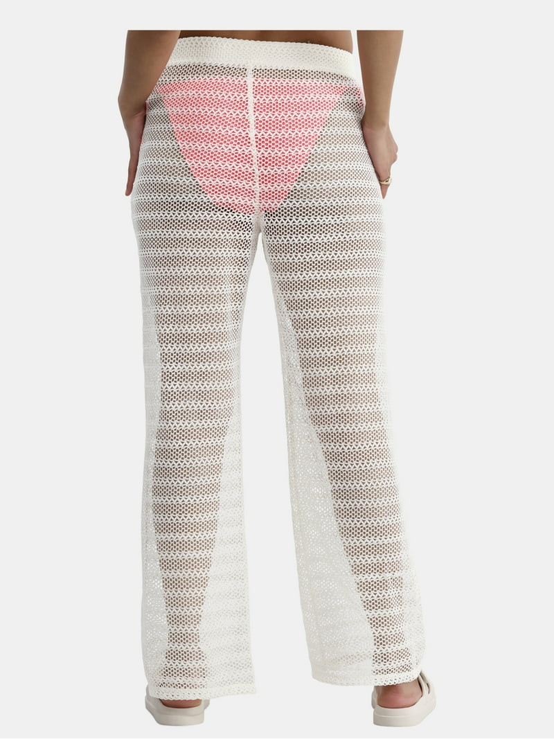 No Boundaries Striped Crochet Pants Coverup, Women's | Walmart (US)