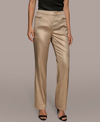 Donna Karan New York Women's Novelty Straight-Leg Mid-Rise Pants - Macy's | Macy's