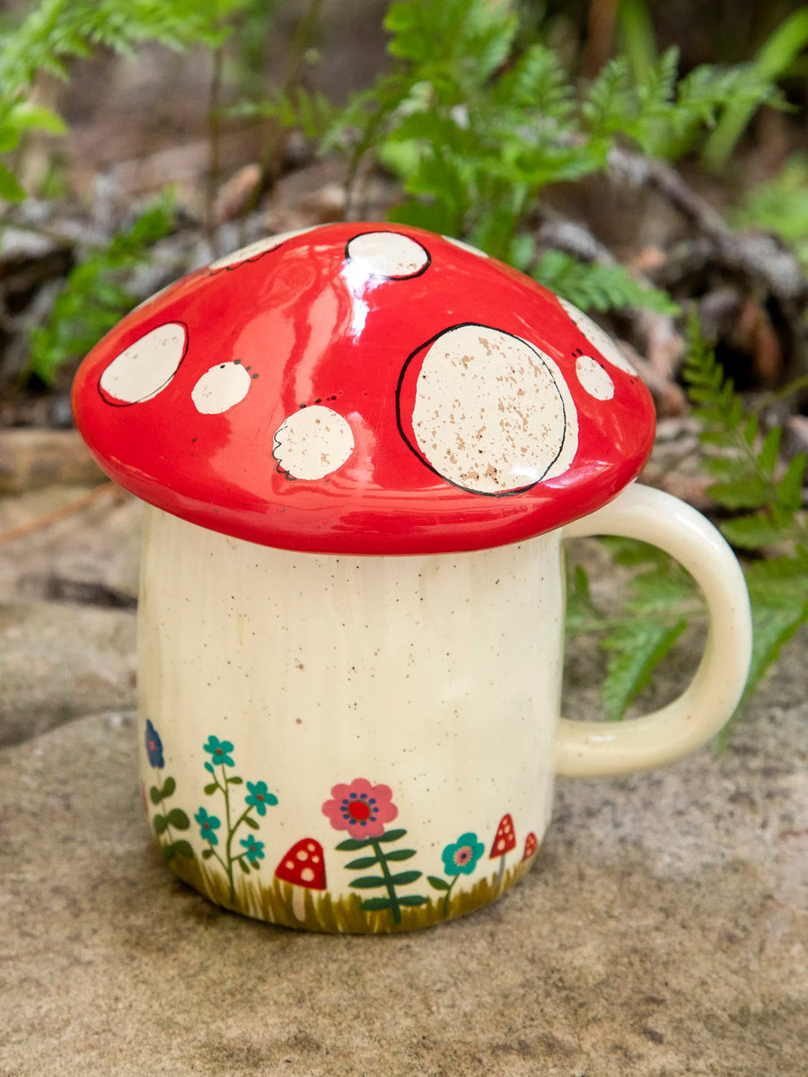 Mushroom Mug With Lid - Grow Your Own Way | Natural Life