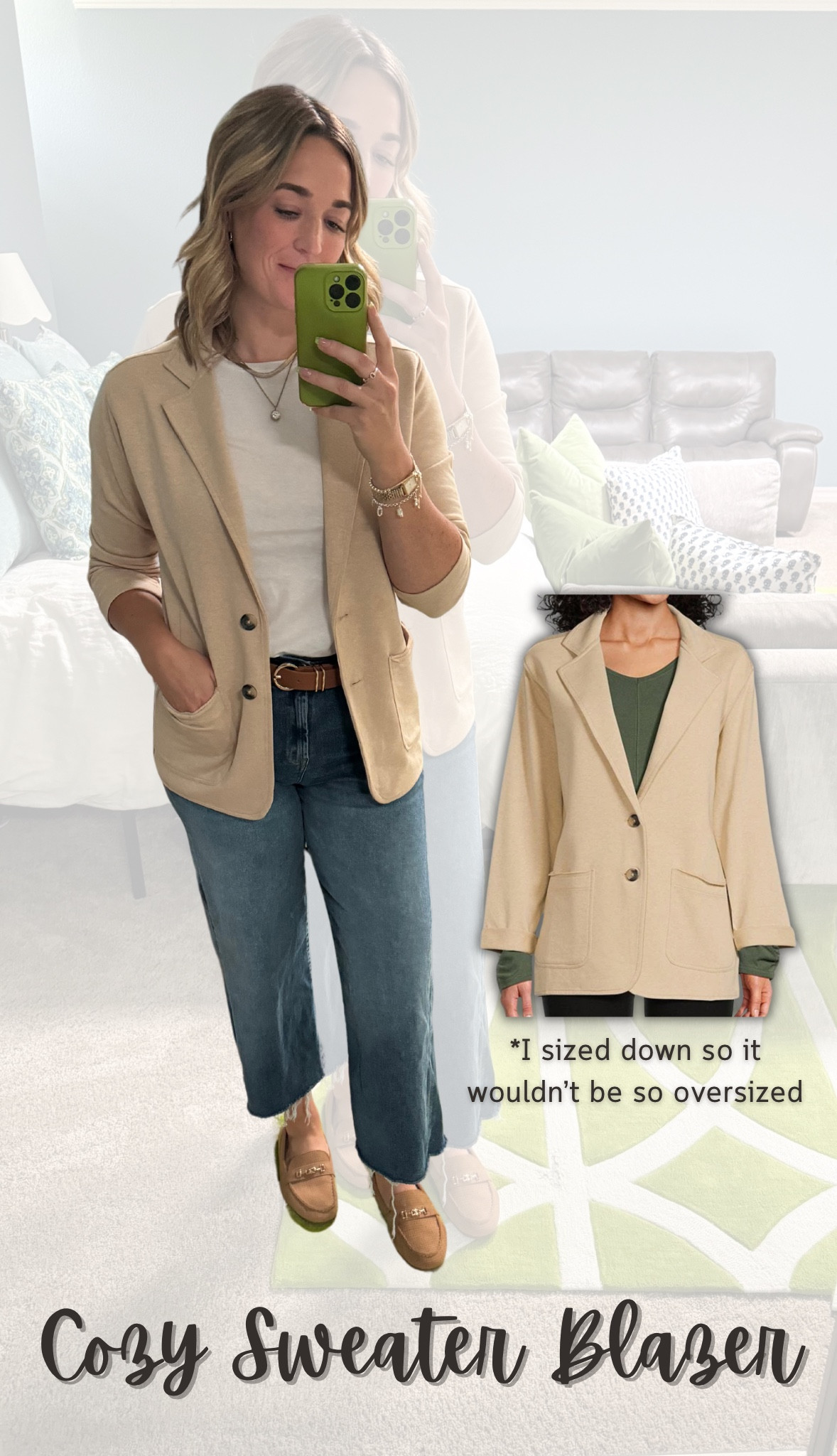 This sweater is soft and looks sophisticated while still being cozy!! I wear a medium normally but sized down so it wasn’t too oversized  

#LTKWorkwear #LTKMidsize #LTKStyleTip