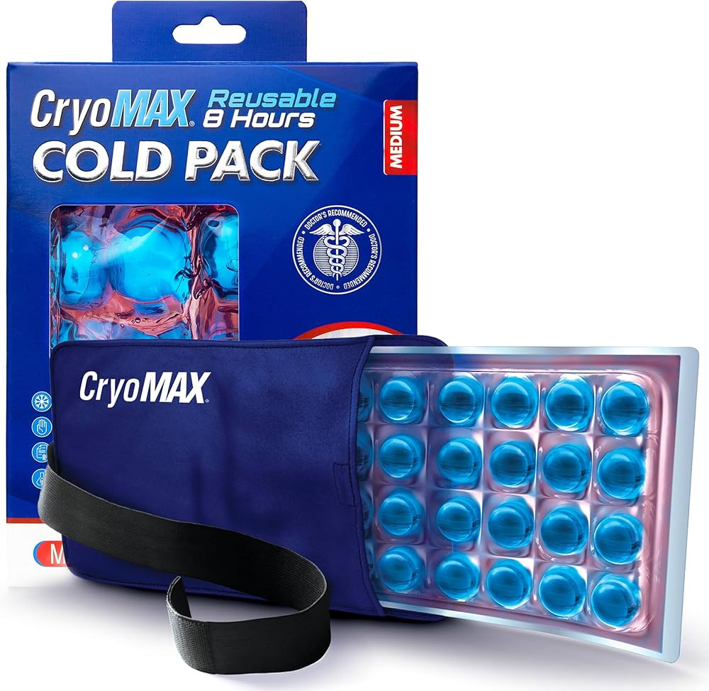 Cryo-Max Cold Pack, 8 Hour Reusable Cold Therapy Ice Pack for Elbows, Knees, Neck + More, Medium,... | Amazon (US)
