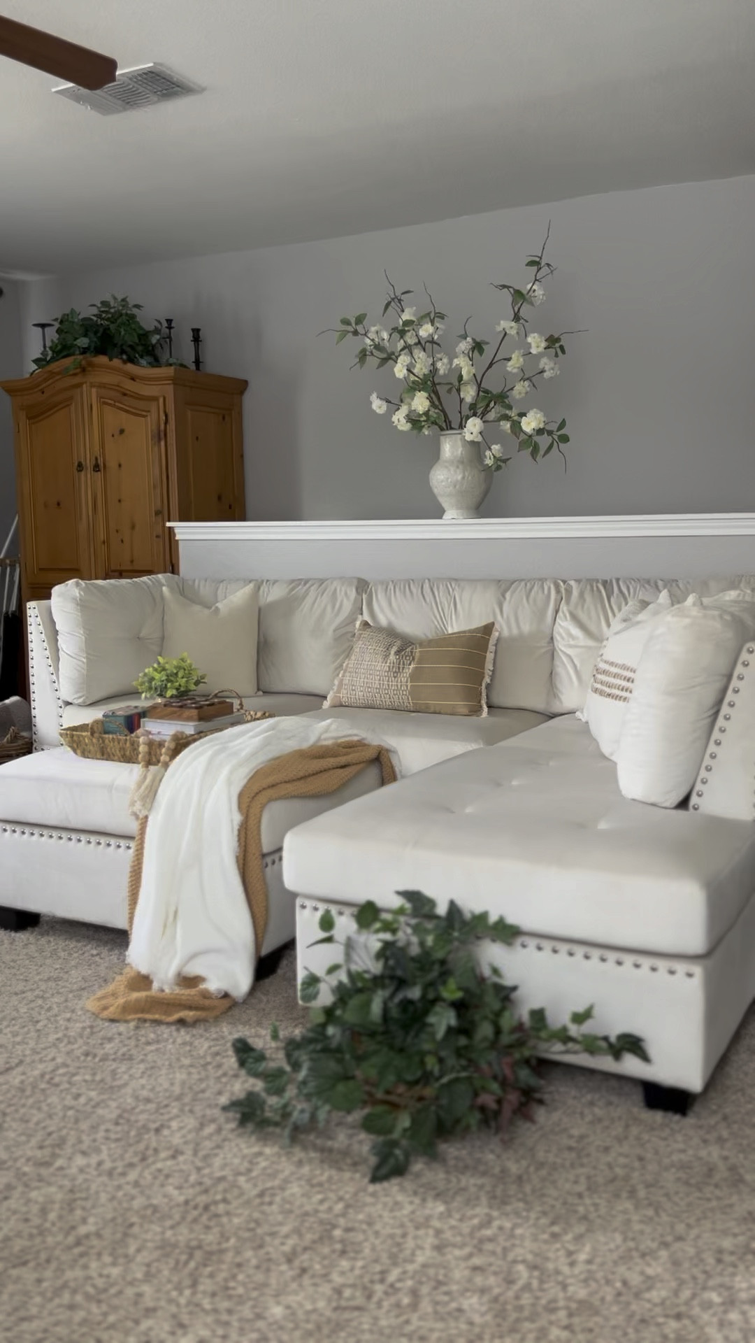 Tall white floral stems to complete this space.

#LTKHome