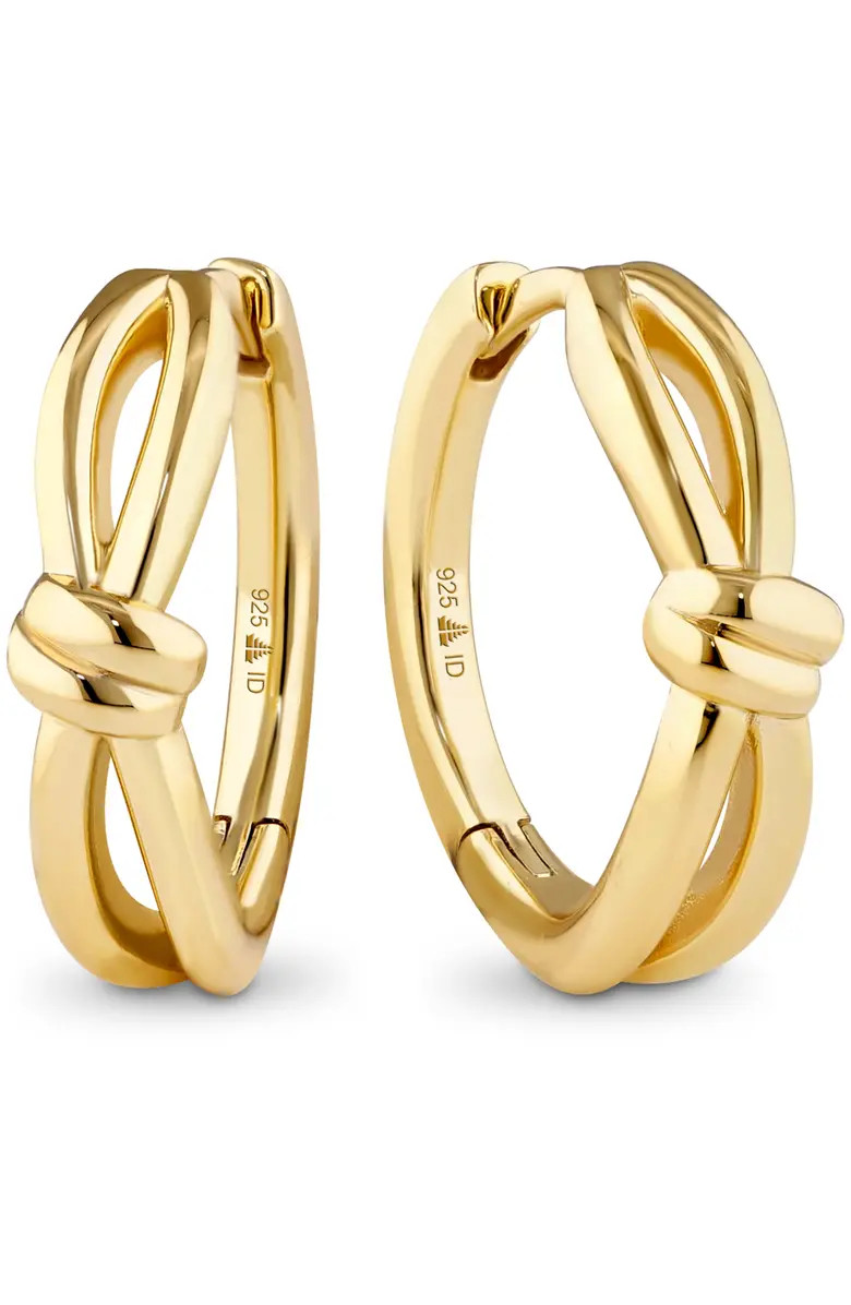 Love Knot Hoop Earrings in Gold Plated Sterling Silver, 18mm | Nordstrom