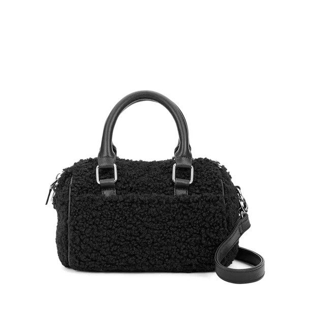 Scoop Faux Sherpa Furry Mini-Duffel Crossbody Bag Women's | Walmart (US)