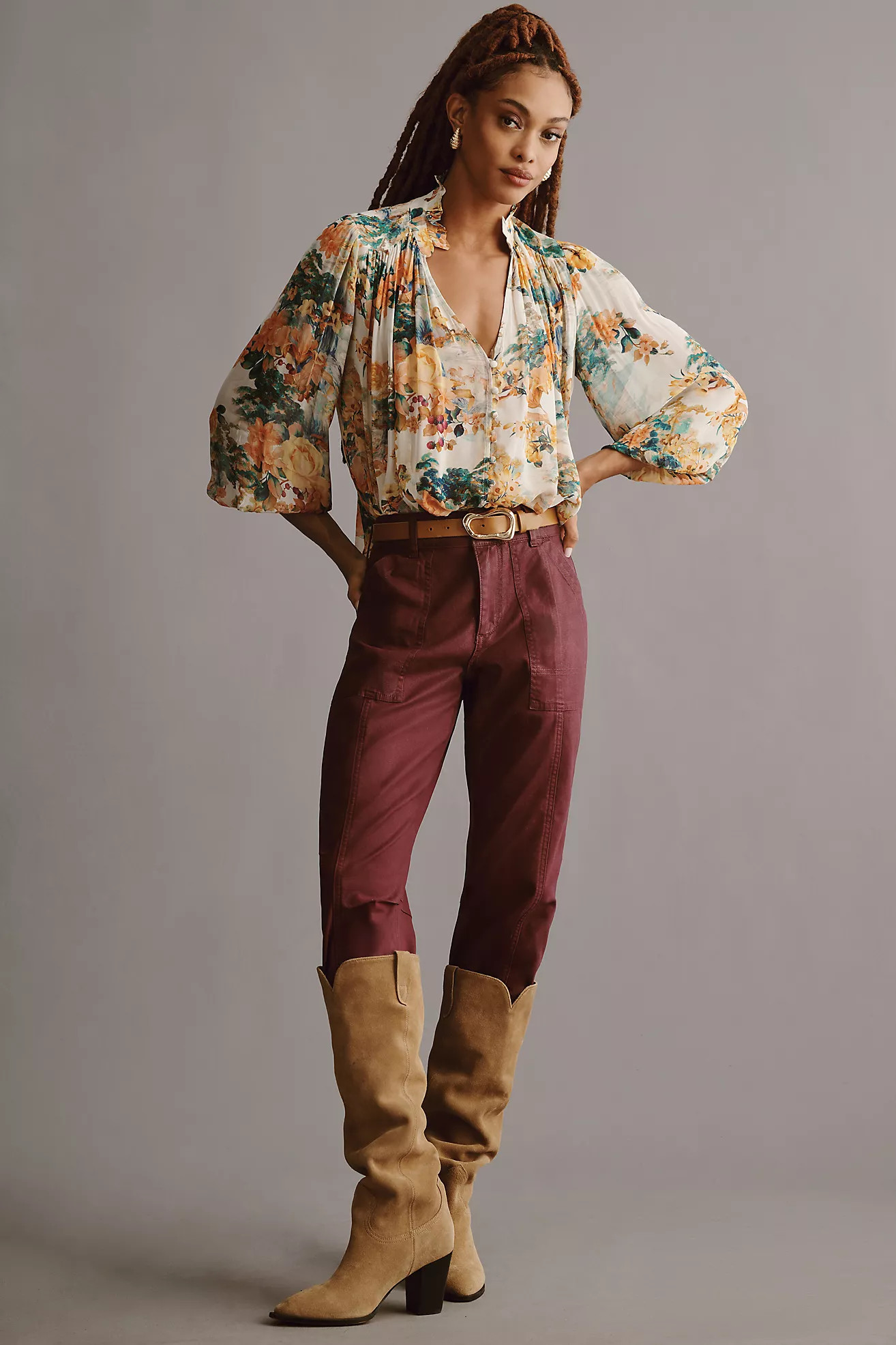 The Estela Sheer Printed Blouse | Anthropologie (US)