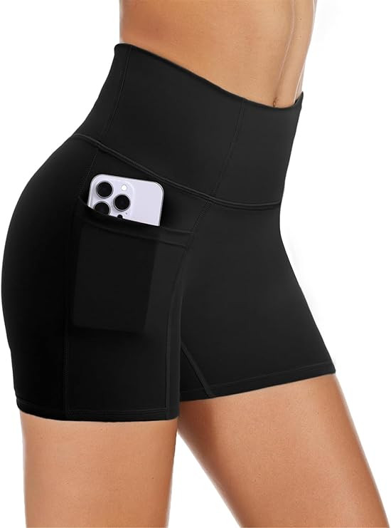 COPYLEAF Biker Shorts Women with Pockets 5'' High Waisted Gym Workout Spandex Shorts Tummy Contro... | Amazon (US)