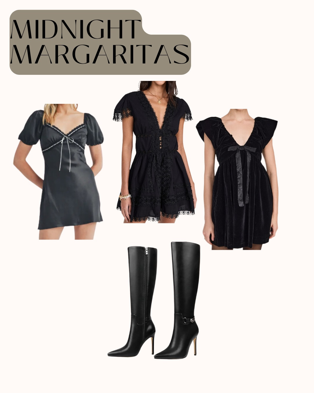 Midnight margaritas. Halloween party. Taylor swift dupe boots. LBD. Little black dress. Velvet. Silk. Lace.

#LTKSeasonal #LTKHalloween #LTKParties