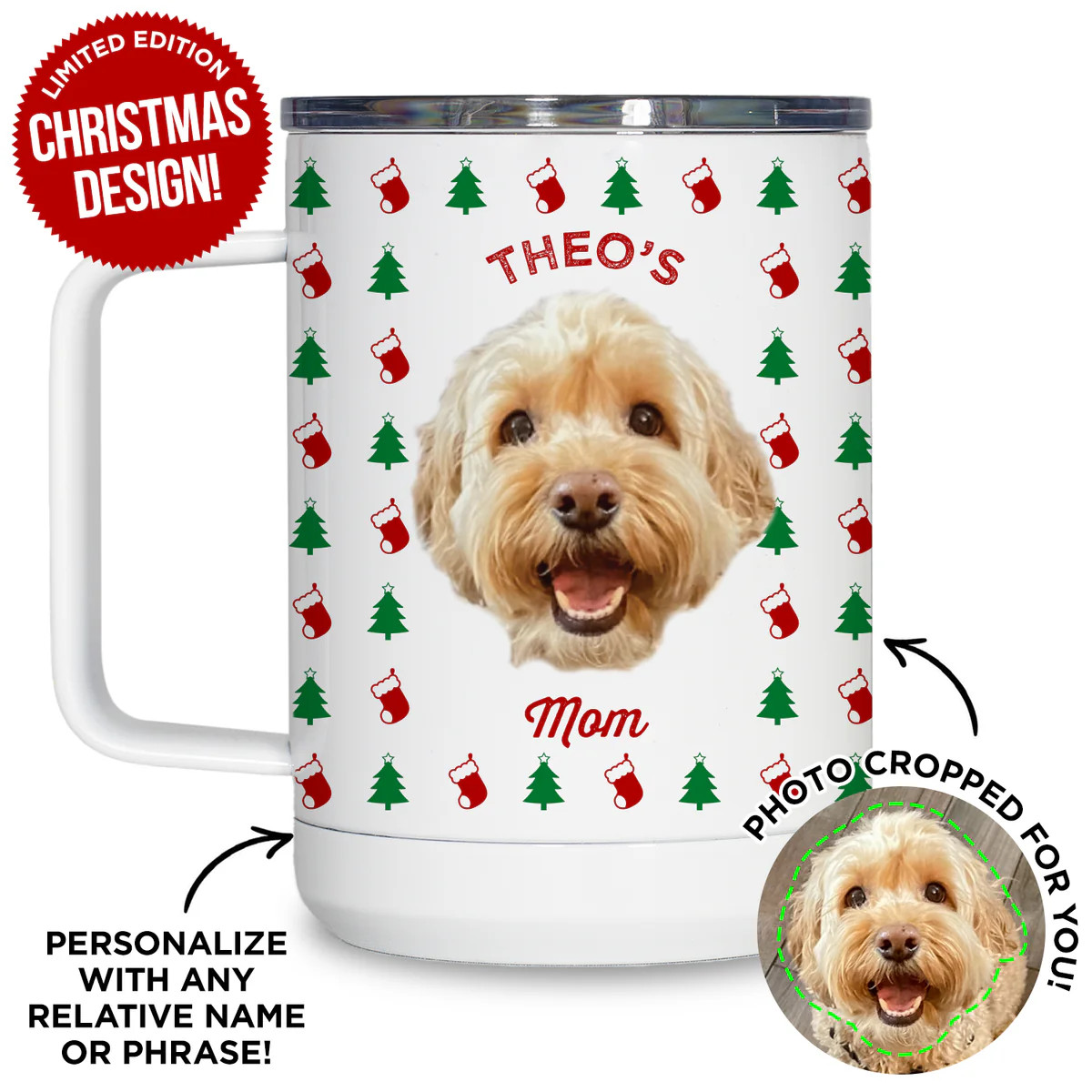Personalized Pet Christmas Travel Mug | Type League Press